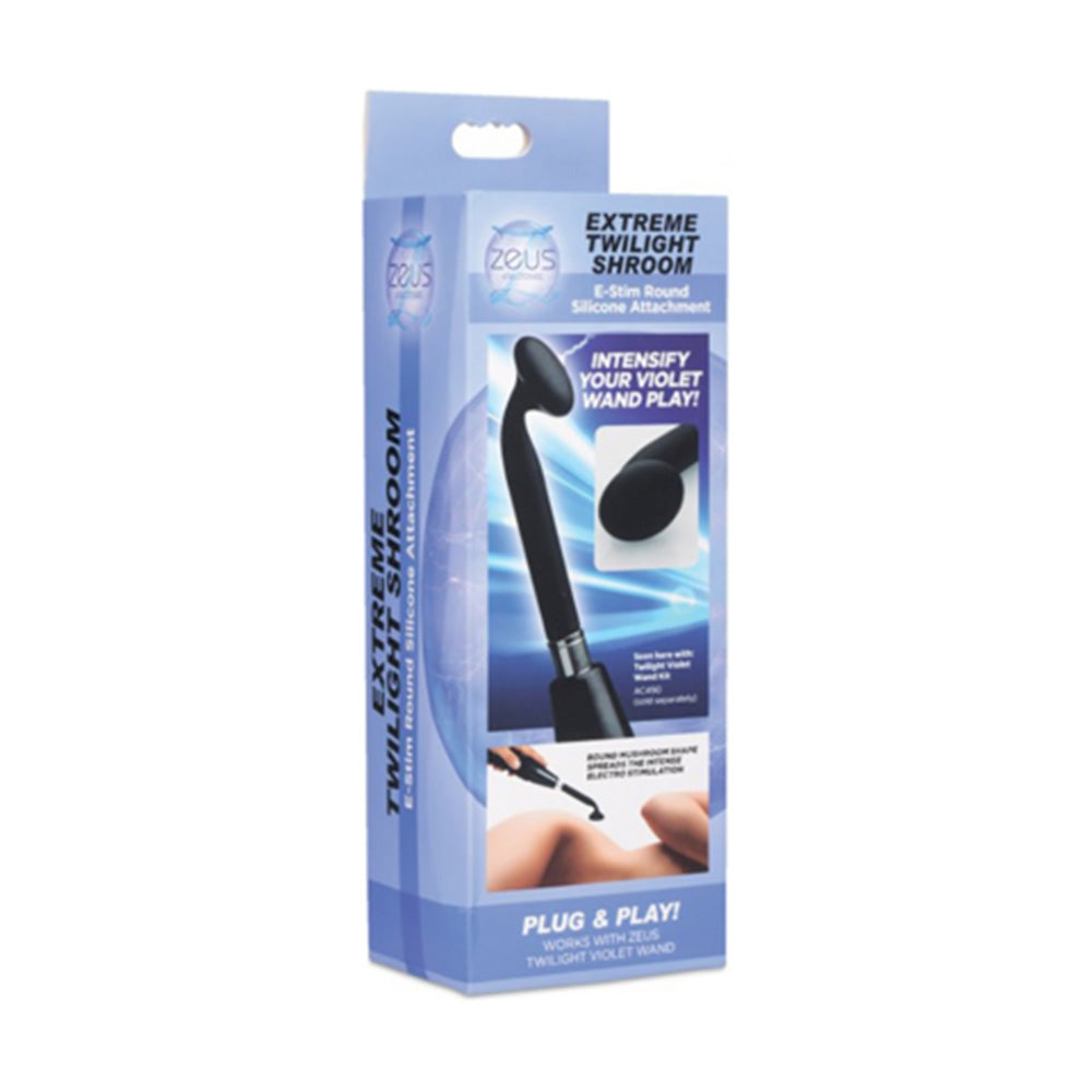 Accesoriu Violet Wand din Silicon Premium XR Brands - Cap de Ciuperca Flexibil pentru Stimulare Electrica Intensa, Compatibil cu Zeus Twilight