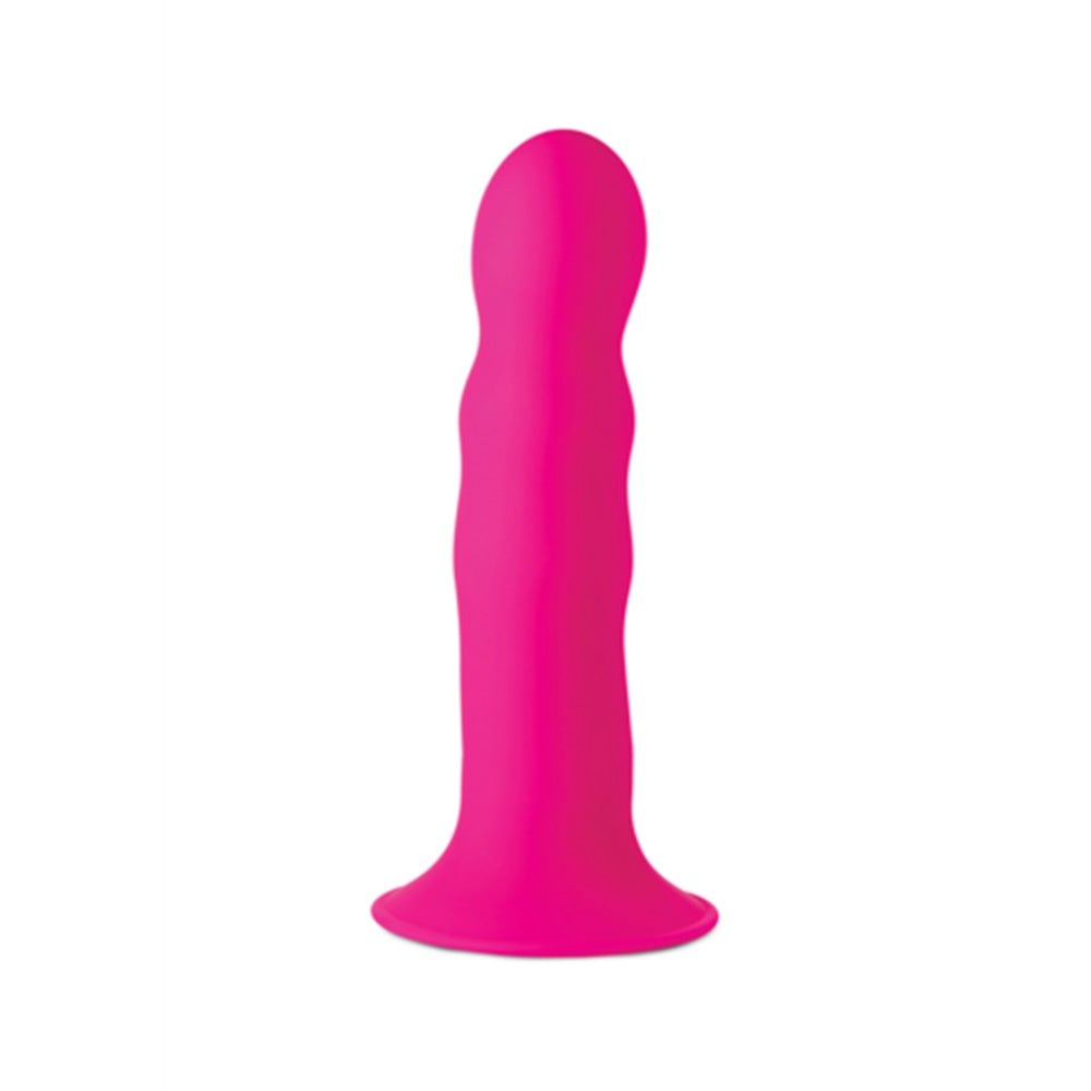 Dildo flexibil din silicon premium cu ventuza - Tehnologie termo-reactiva, compatibil cu strap-on - 18.3 cm lungime, Roz