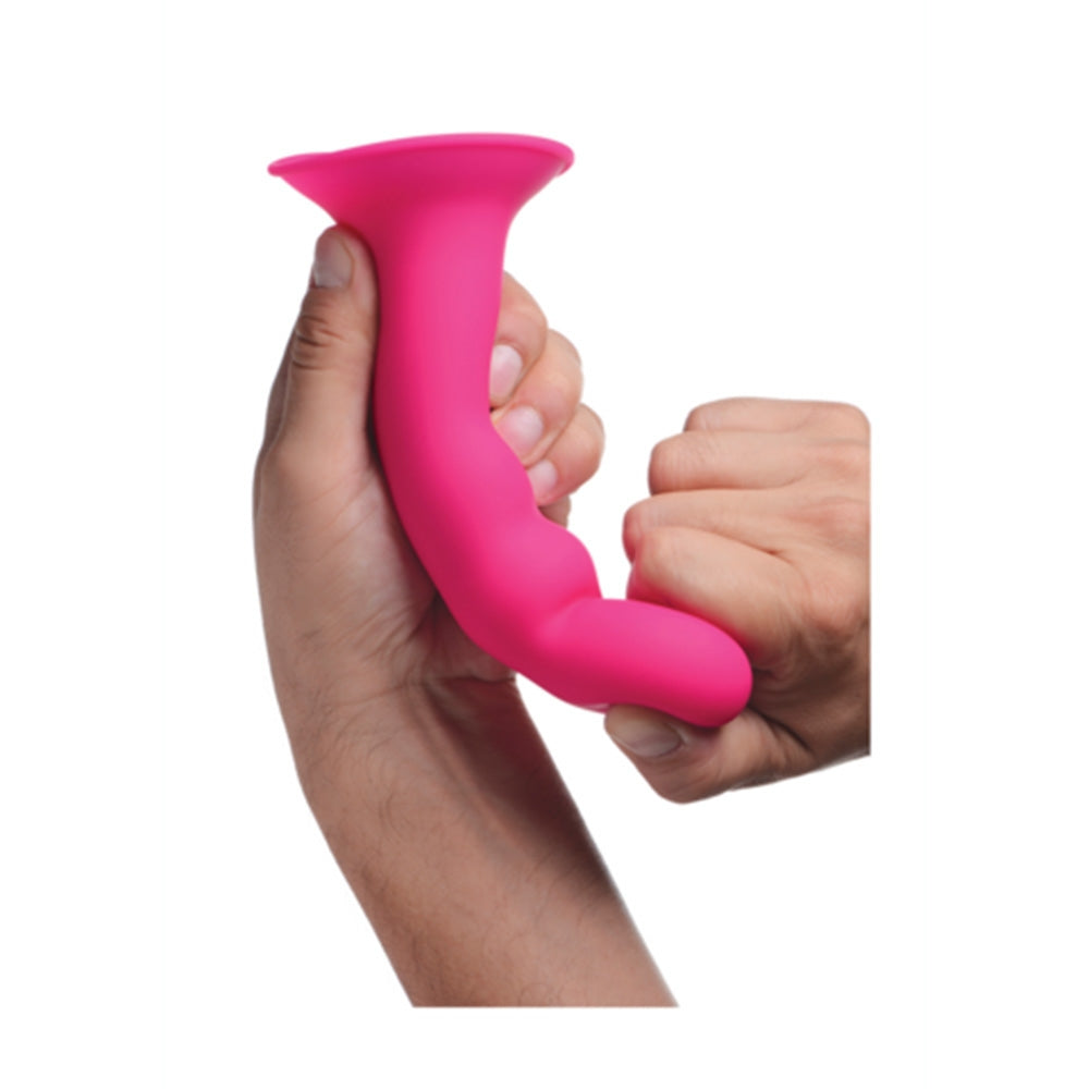 Dildo flexibil din silicon premium cu ventuza - Tehnologie termo-reactiva, compatibil cu strap-on - 18.3 cm lungime, Roz