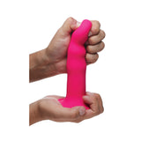 Dildo flexibil din silicon premium cu ventuza - Tehnologie termo-reactiva, compatibil cu strap-on - 18.3 cm lungime, Roz