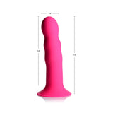 Dildo flexibil din silicon premium cu ventuza - Tehnologie termo-reactiva, compatibil cu strap-on - 18.3 cm lungime, Roz