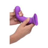 Dildo flexibil din silicon premium cu ventuza - Tehnologie termo-reactiva, compatibil cu strap-on - 18.3 cm lungime, Mov