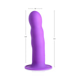 Dildo flexibil din silicon premium cu ventuza - Tehnologie termo-reactiva, compatibil cu strap-on - 18.3 cm lungime, Mov