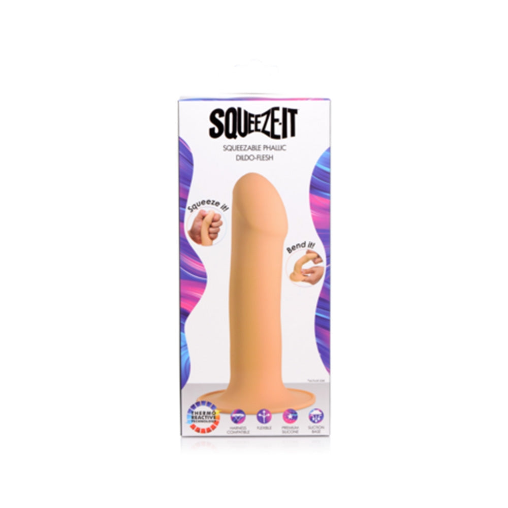 Dildo flexibil din silicon premium cu ventuza - Tehnologie termo-reactiva, compatibil cu strap-on - 18.3 cm lungime, Culoare Pielii