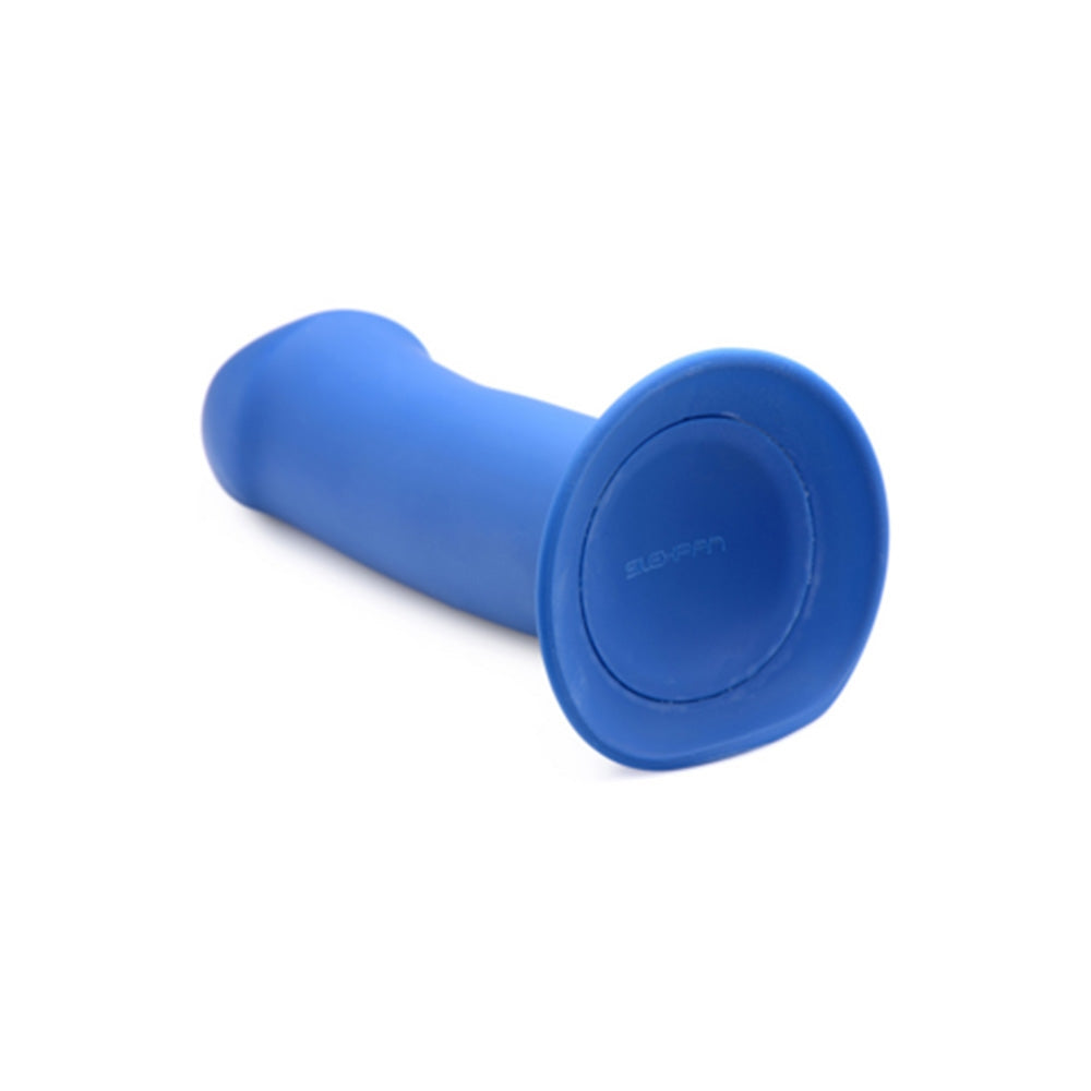 Dildo flexibil din silicon premium cu ventuza - Tehnologie termo-reactiva, compatibil cu strap-on - 18.3 cm lungime, Albastru