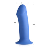 Dildo flexibil din silicon premium cu ventuza - Tehnologie termo-reactiva, compatibil cu strap-on - 18.3 cm lungime, Albastru