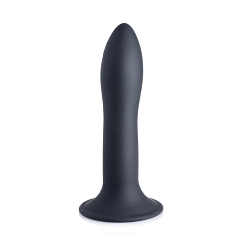Dildo subtire flexibil din silicon premium cu ventuza - Tehnologie termo-reactiva, compatibil cu strap-on - 18.3 cm lungime, Negru