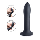 Dildo subtire flexibil din silicon premium cu ventuza - Tehnologie termo-reactiva, compatibil cu strap-on - 18.3 cm lungime, Negru