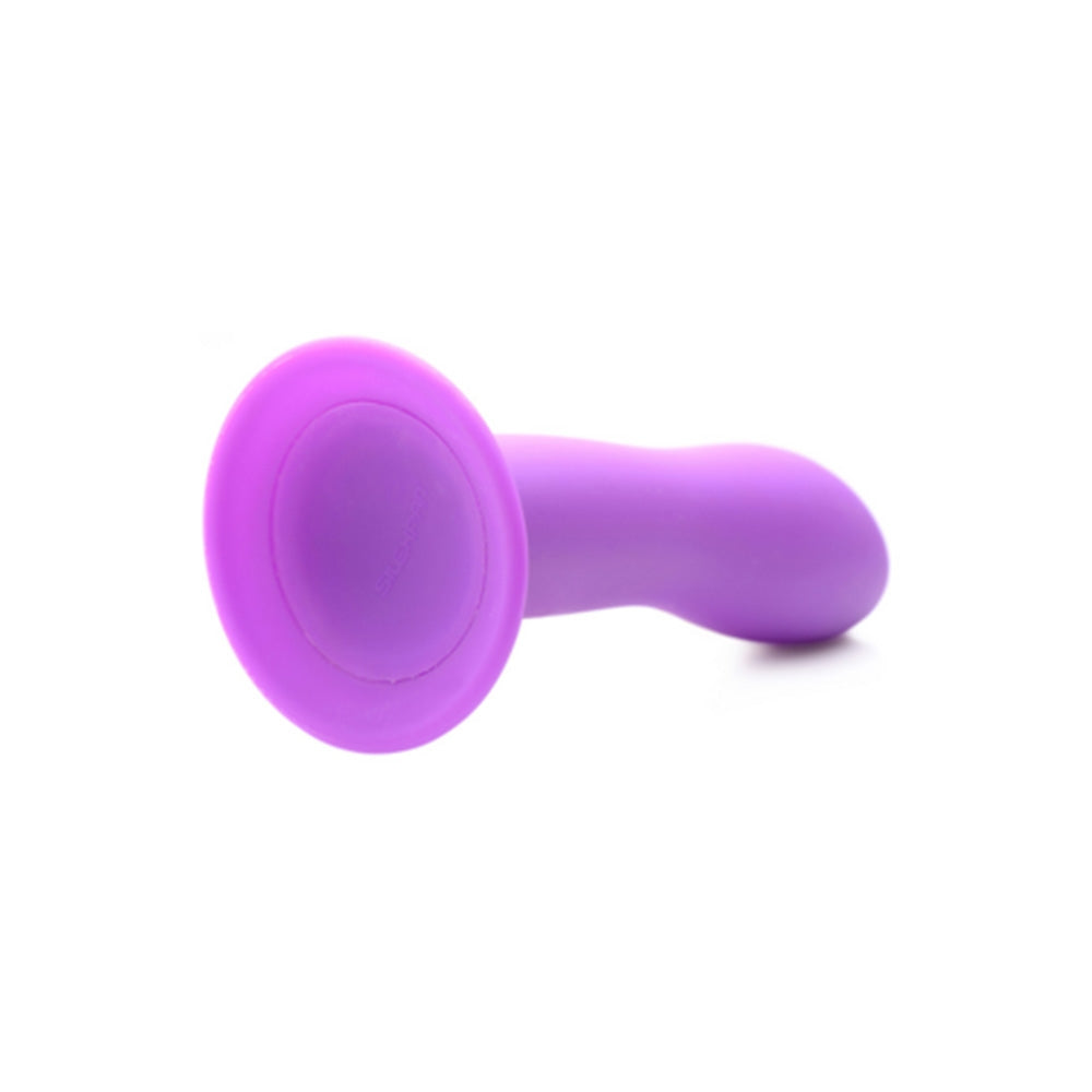 Dildo subtire flexibil din silicon premium cu ventuza - Tehnologie termo-reactiva, compatibil cu strap-on - 18.3 cm lungime, Mov