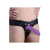 Dildo subtire flexibil din silicon premium cu ventuza - Tehnologie termo-reactiva, compatibil cu strap-on - 18.3 cm lungime, Mov