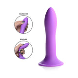 Dildo subtire flexibil din silicon premium cu ventuza - Tehnologie termo-reactiva, compatibil cu strap-on - 18.3 cm lungime, Mov