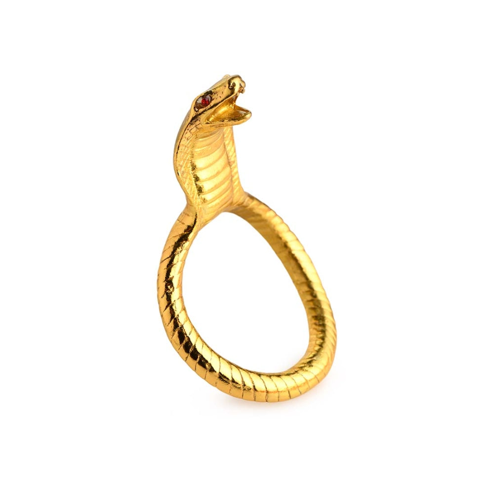 Inel Pentru Penis din Metal Auriu cu Sarpe Cobra - amplificator de erectie, echilibrat uniform - metal sensibil la temperatura - diametru 4.5 cm