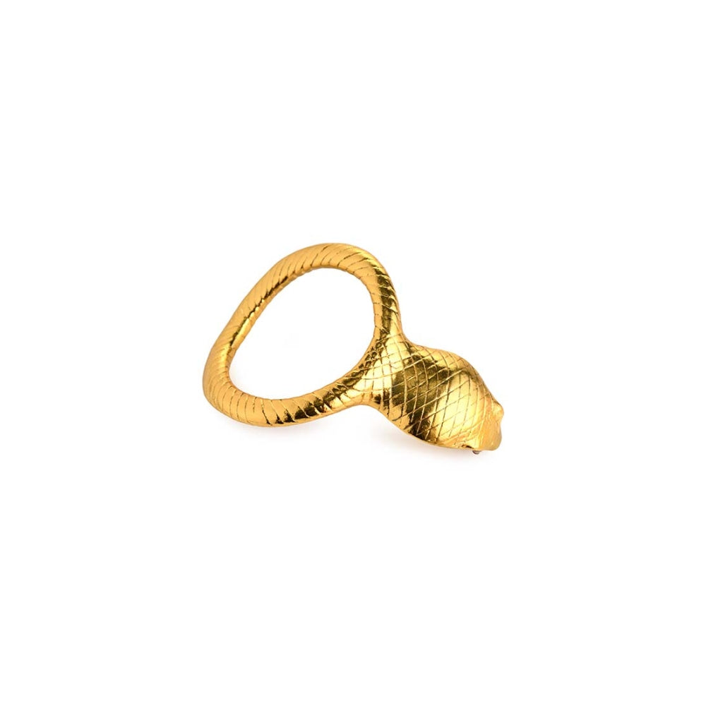 Inel Pentru Penis din Metal Auriu cu Sarpe Cobra - amplificator de erectie, echilibrat uniform - metal sensibil la temperatura - diametru 4.5 cm