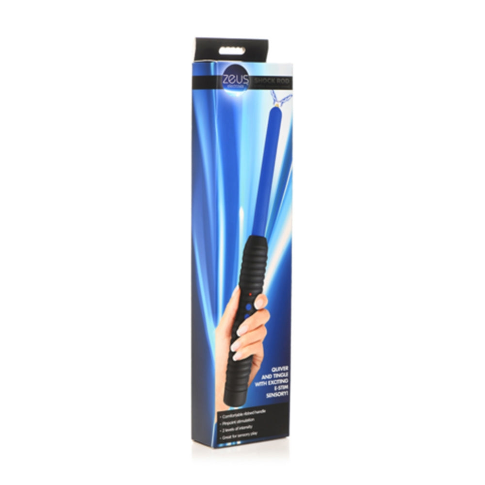 Bagheta e-stim pentru socuri electrice de precizie - Doua niveluri de intensitate - Maner ergonomic ABS - Jucarie senzoriala - Albastru/Negru