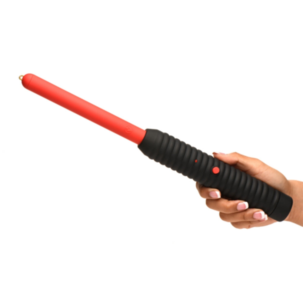 Bagheta e-stim pentru socuri electrice de precizie - Doua niveluri de intensitate - Maner ergonomic ABS - Jucarie senzoriala - Rosu/Negru