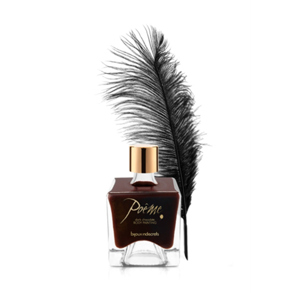 Bijoux Indiscrets 50 ml Vopsea Comestibila pentru Corp cu Gust de Ciocolata Neagra Poeme cu Pana - Cadou Sexy, 0122
