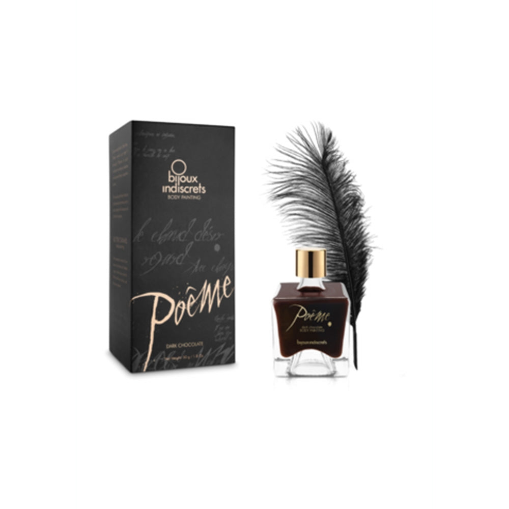 Bijoux Indiscrets 50 ml Vopsea Comestibila pentru Corp cu Gust de Ciocolata Neagra Poeme cu Pana - Cadou Sexy, 0122