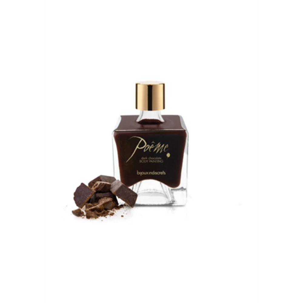Bijoux Indiscrets 50 ml Vopsea Comestibila pentru Corp cu Gust de Ciocolata Neagra Poeme cu Pana - Cadou Sexy, 0122