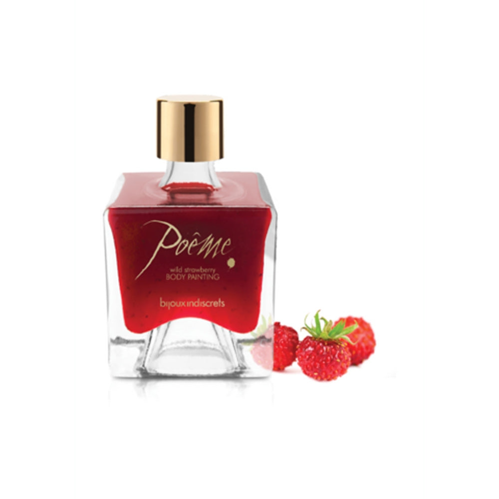 Bijoux Indiscrets 50 ml Vopsea Comestibila pentru Corp cu Gust de Capsuna Poeme cu Pana - Cadou Sexy, 0122
