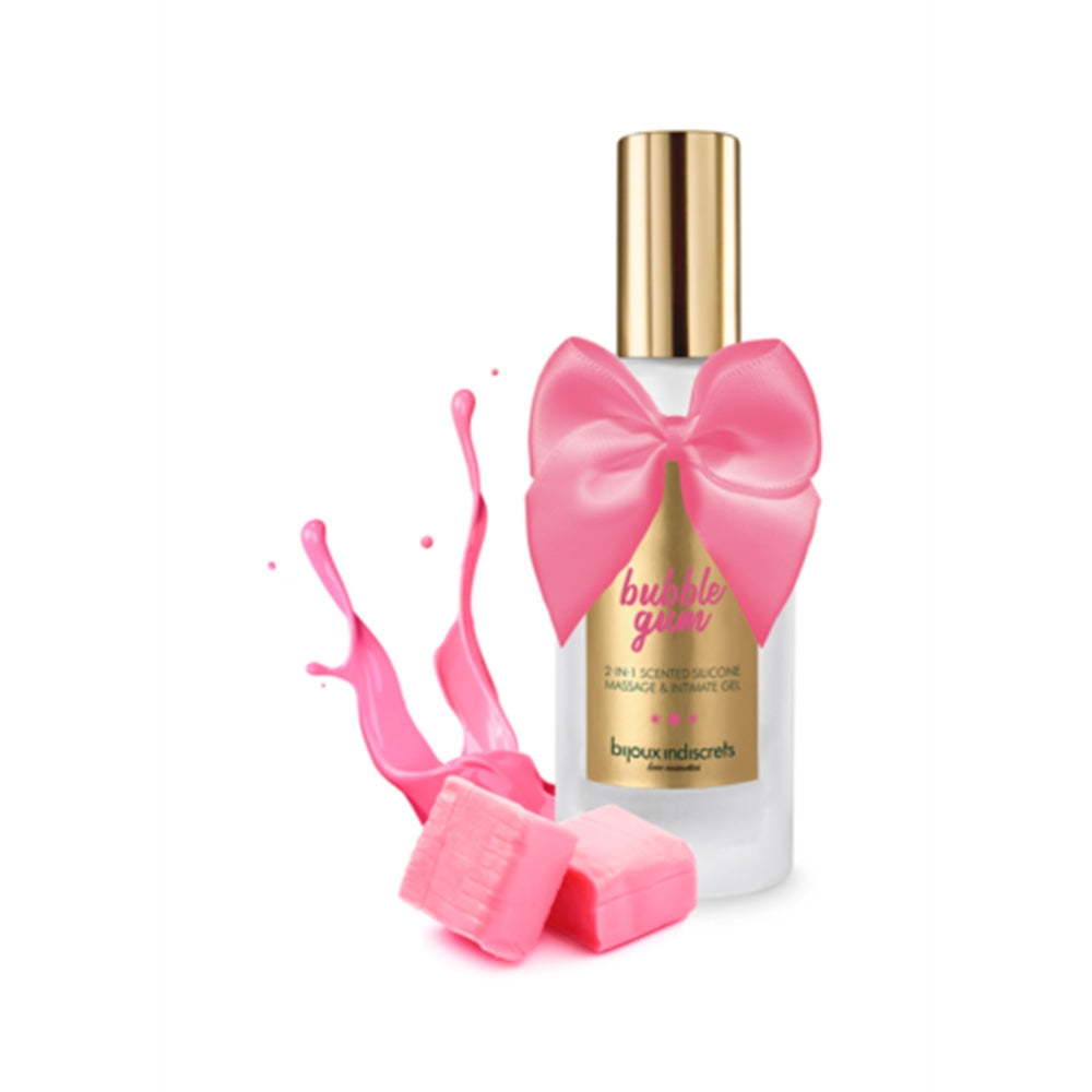 Bijoux Indiscrets Gel 2-in-1 pentru Masaj si Lubrifiant Intim cu Aroma de Guma de Mestecat, Silicon, 257 g