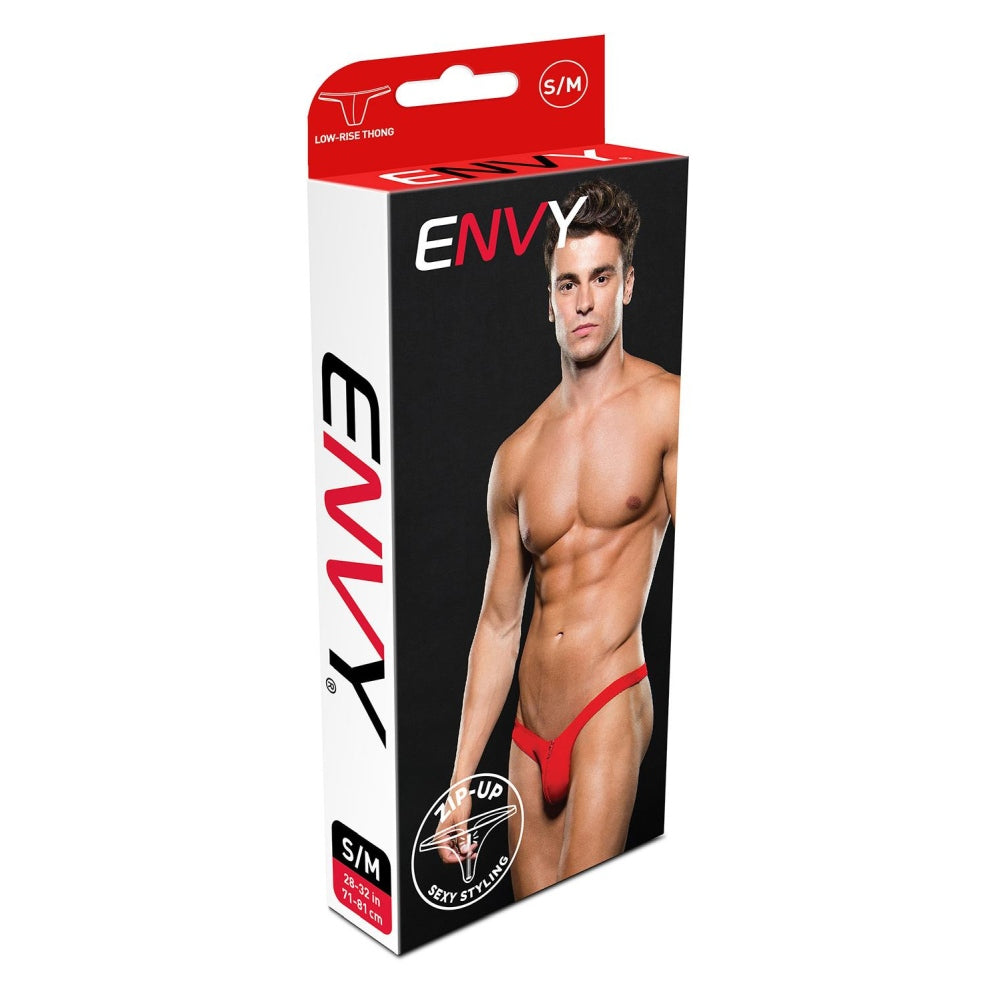 Tanga Barbatesc Microfibra cu Fermoar Lowrise Rosu - Confortabil si Provocator, L/XL