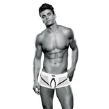 Boxeri Barbati ENVY Bulge Trunk Alb - Croiala Joasa, Sustinere Optima si Accente Sexy, S/M