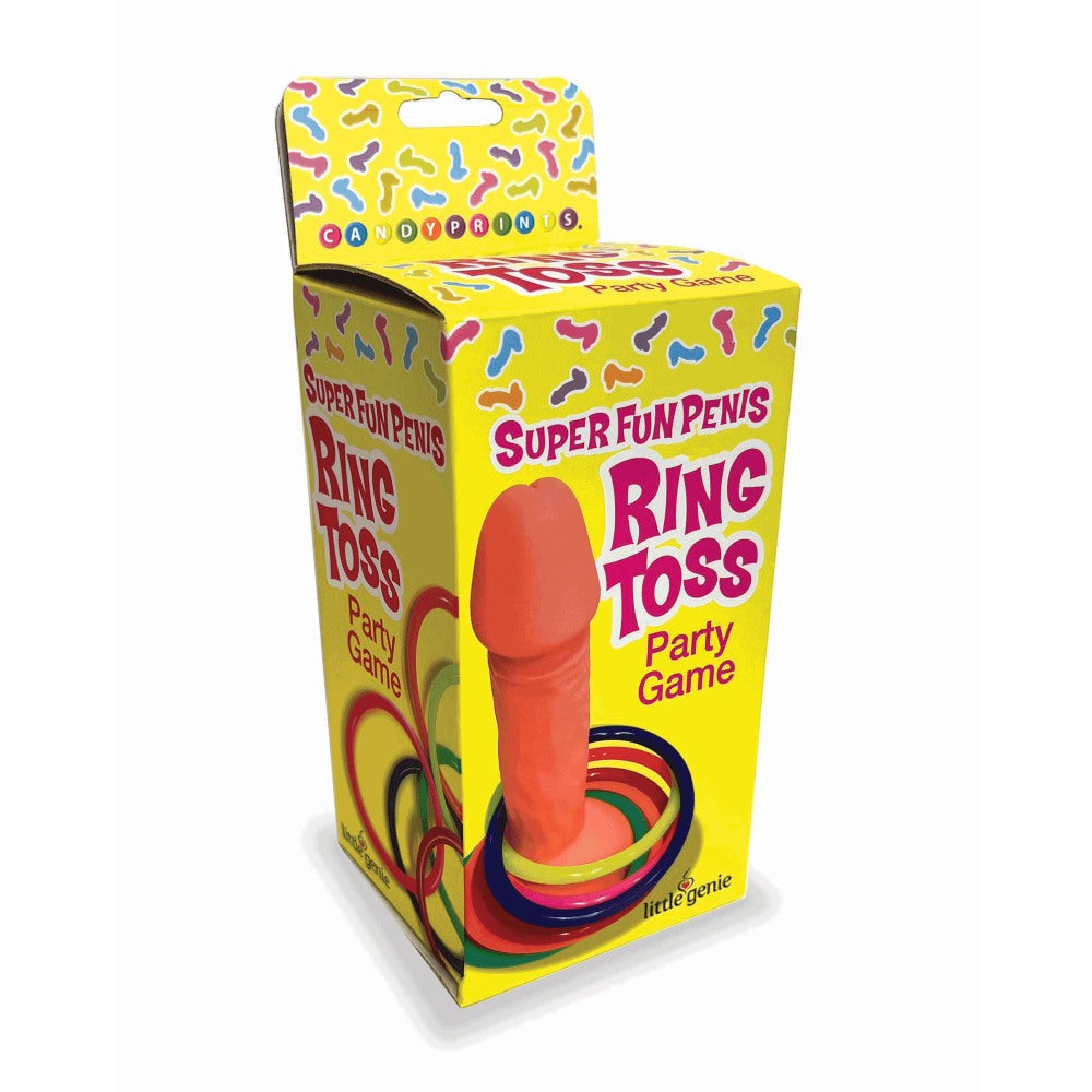 Joc de aruncat inele Penis Ring Toss - 4 inele colorate, penis gonflabil - joc distractiv pentru petreceri de burlaci/burlacite