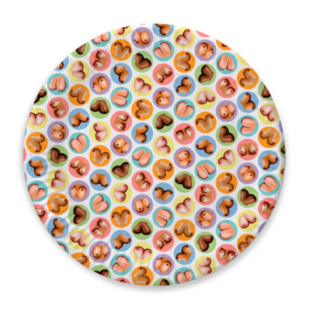 Farfurii Petrecere Burlaci Dirty Boob | Set 8 Farfurii Amuzante | Farfurii 17.8 cm pentru Petreceri si Aniversari