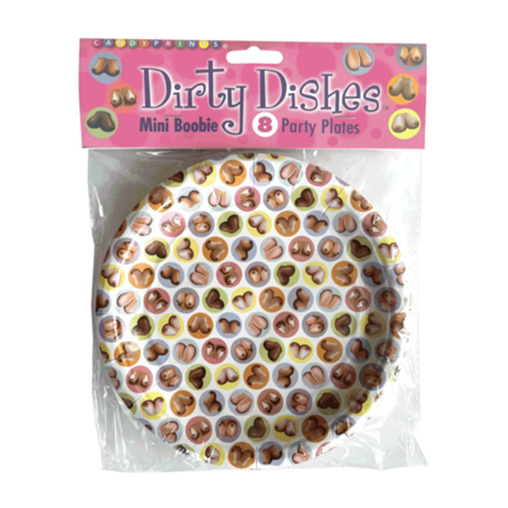 Farfurii Petrecere Burlaci Dirty Boob | Set 8 Farfurii Amuzante | Farfurii 17.8 cm pentru Petreceri si Aniversari