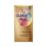 Prezervative Durex Nude Clasic - Prezervative Clasice ultra subtiri cu Lubrificant Silicon, Pachet 10 Bucati, Latime 56 mm