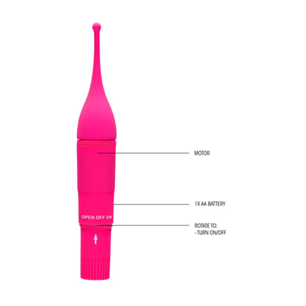 Vibrator Clitoridian de Precizie cu Cap Rotunjit - Jucarie Erotica ABS, 16 cm, Roz Inchis