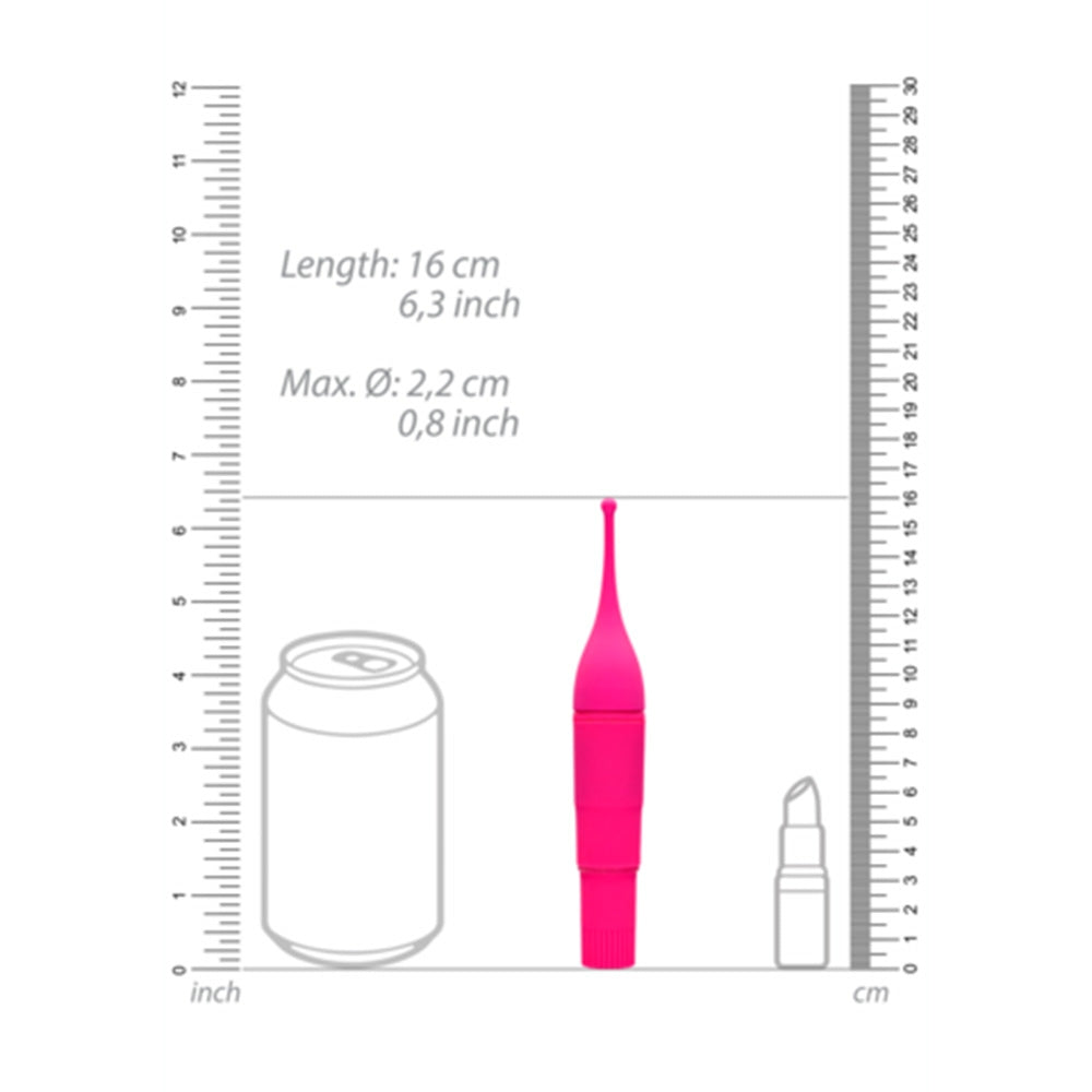Vibrator Clitoridian de Precizie cu Cap Rotunjit - Jucarie Erotica ABS, 16 cm, Roz Inchis