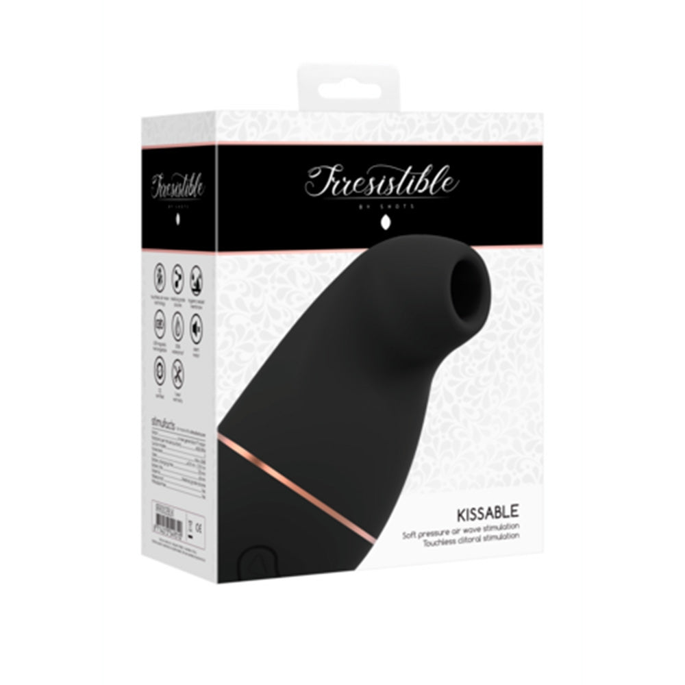 SHOTS Kissable Vibrator Clitoridian cu Design Special - Tehnologie Airwave Fara Contact si Impermeabil - 11 Niveluri de Intensitate - Pentru Tine - Negru