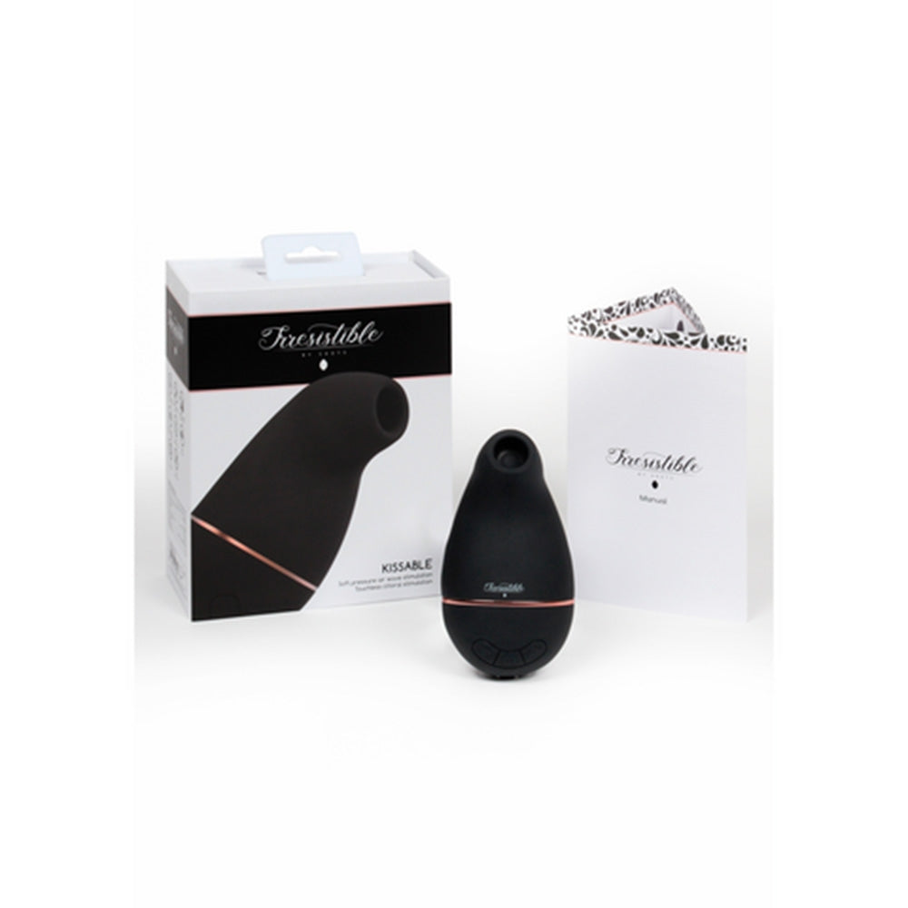 SHOTS Kissable Vibrator Clitoridian cu Design Special - Tehnologie Airwave Fara Contact si Impermeabil - 11 Niveluri de Intensitate - Pentru Tine - Negru