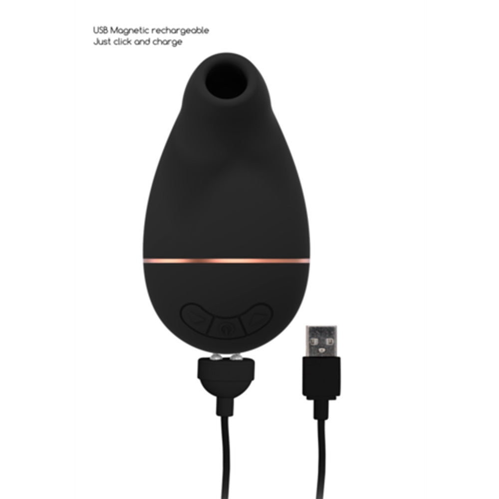 SHOTS Kissable Vibrator Clitoridian cu Design Special - Tehnologie Airwave Fara Contact si Impermeabil - 11 Niveluri de Intensitate - Pentru Tine - Negru
