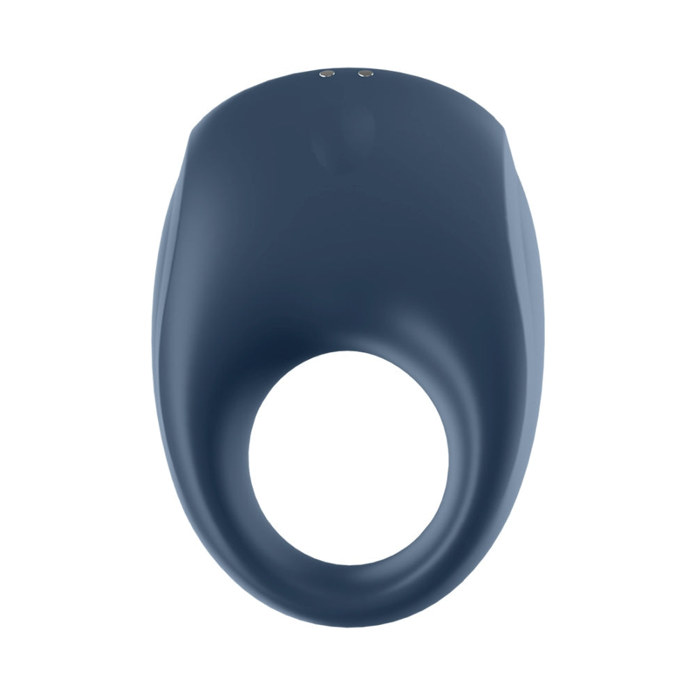 Inel Pentru Penis Satisfyer Strong One cu Vibratii - silicon de inalta calitate, Albastru - Compatibil cu aplicatia Satisfyer Connect App pentru controlare wireless - 10 Moduri Vibratii - Reincarcabil, rezistent la apa IPX7