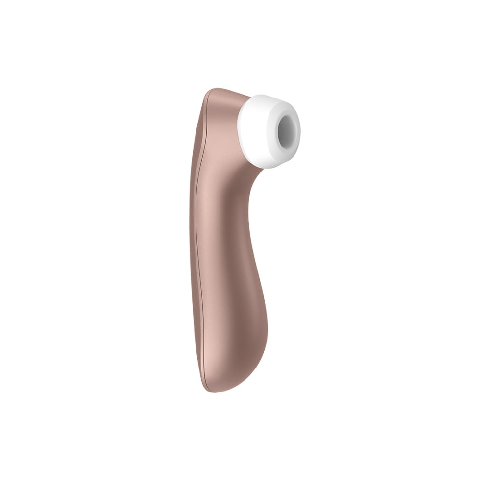 Vibrator clitoridian Satisfyer Pro 2+ | Stimulare clitoridiana | Vibrator cu Air Pulse | Vibrator cu unde de presiune | Rezistent la apa (IPX7) | Baterie reincarcabila | Silicon prietenos cu pielea Light Gold