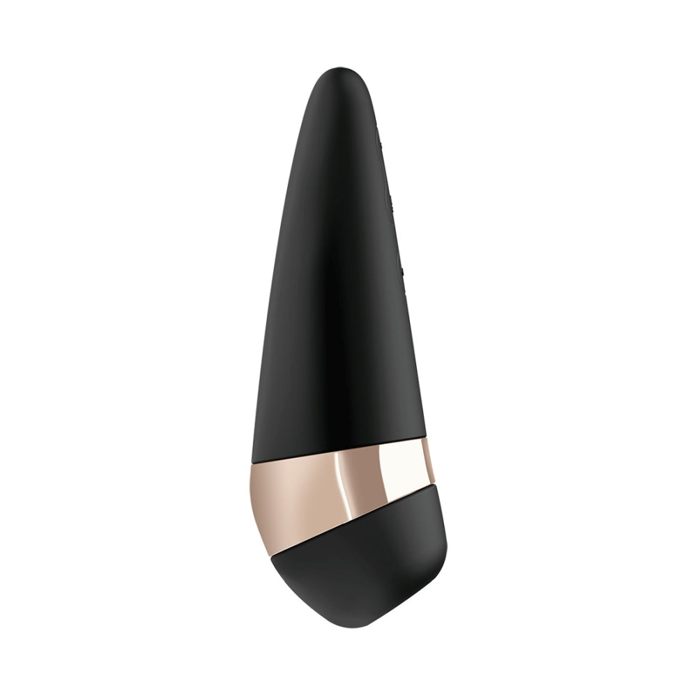 Vibrator Clitoris Satisfyer Pro 3+ | Vibrator cu Air Pulse | Vibrator cu unde de presiune | Stimulare clitoridiana | Rezistent la apa (IPX7) | Baterie reincarcabila | Silicon prietenos cu pielea Negru/Auriu