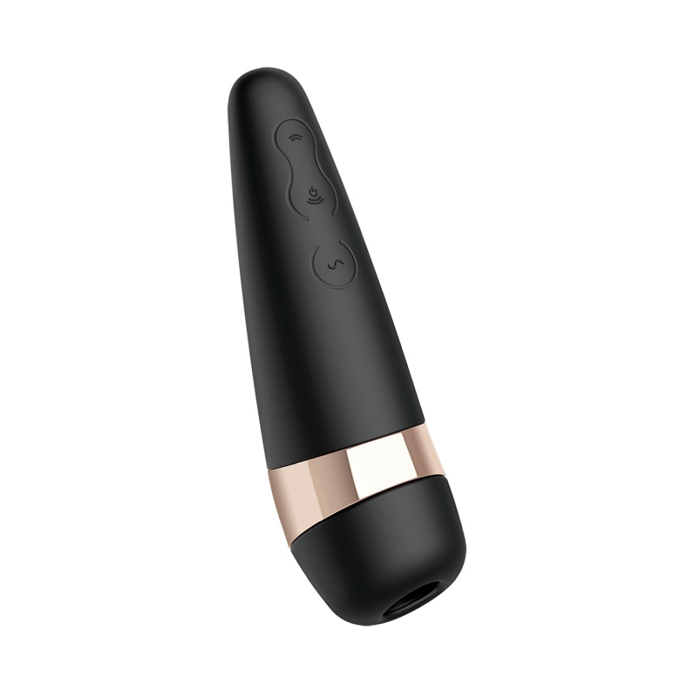 Vibrator Clitoris Satisfyer Pro 3+ | Vibrator cu Air Pulse | Vibrator cu unde de presiune | Stimulare clitoridiana | Rezistent la apa (IPX7) | Baterie reincarcabila | Silicon prietenos cu pielea Negru/Auriu