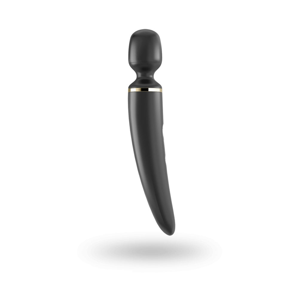 Vibrator Wand Satisfyer Wand-er Woman Negru - perfect pentru masaj in cuplu si stimulare intima - versatil si puternic, reincarcabil