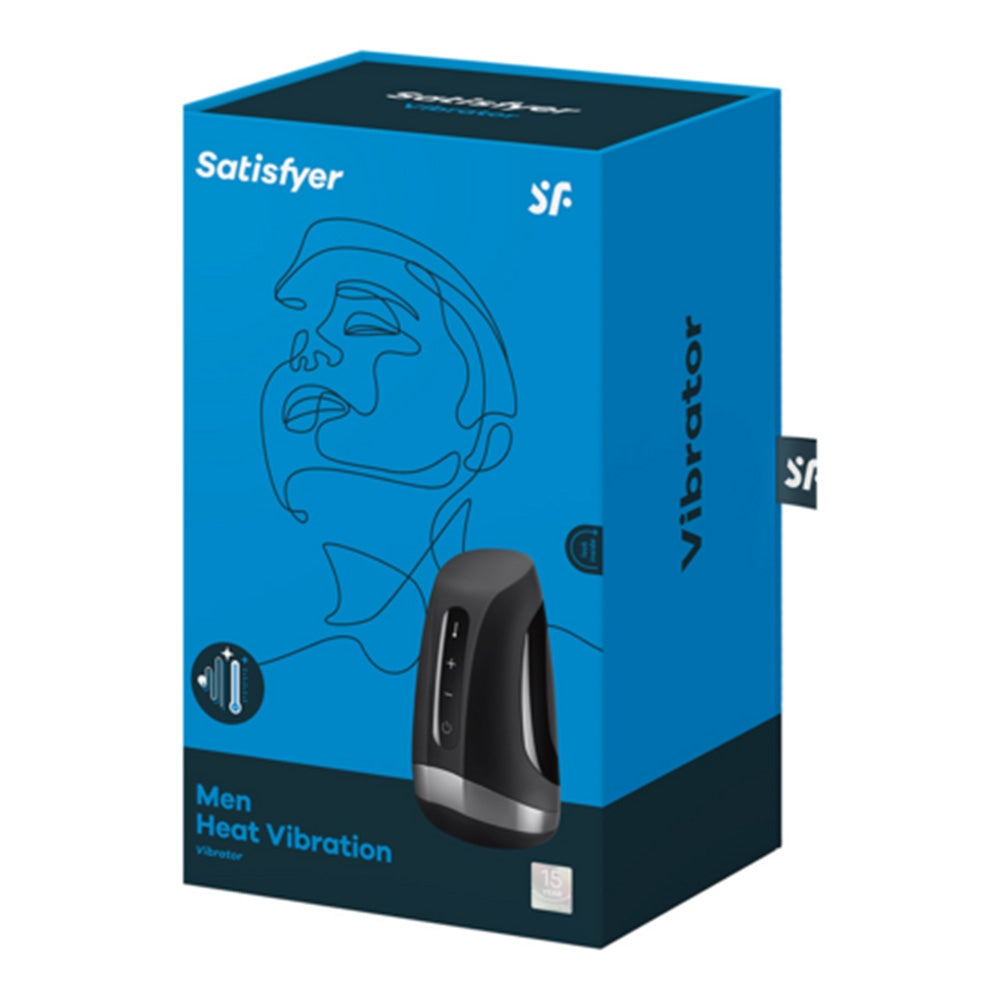 Satisfyer Men Heat Vibration | Masturbator Vibrator | 11 Programe de Vibratii | Functie Inovatoare de Incalzire | Impermeabil (IPX7) | Baterie Reincarcabila | Silicon Sigur pentru Piele | Negru