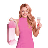 Punga cadou amuzanta pentru vibratoare si sticle de vin - Design penis cu sclipici si pene marabou - Ideal pentru petreceri burlaci si cadouri sexy