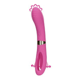 Vibrator Dublu Silentios Loveline Roz - stimulare punctul G, sistem de clapare - silentios 50 Db - reincarcabil, 10 Moduri Vibratii