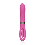 Vibrator Dublu Silentios Loveline Roz - stimulare punctul G, sistem de clapare - silentios 50 Db - reincarcabil, 10 Moduri Vibratii
