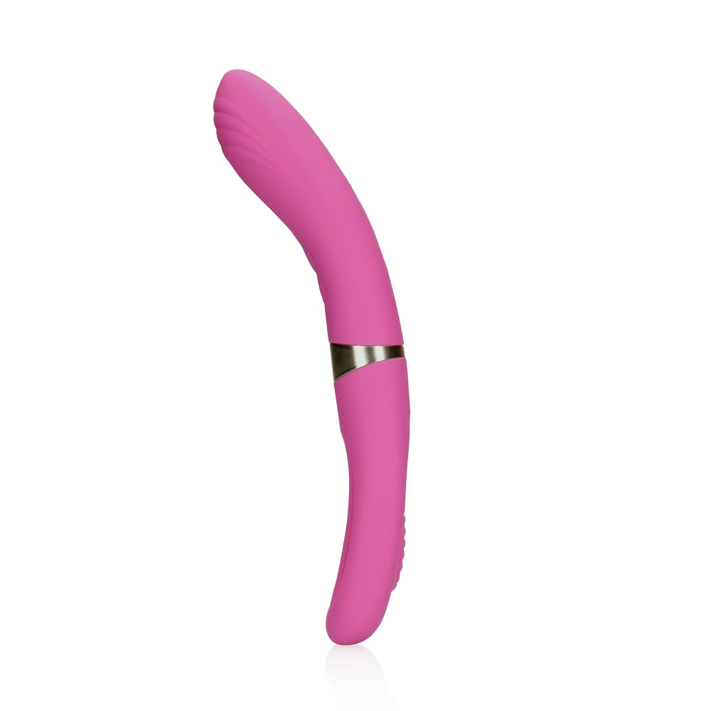 Vibrator Dublu Silentios Loveline Roz - stimulare punctul G, sistem de clapare - silentios 50 Db - reincarcabil, 10 Moduri Vibratii