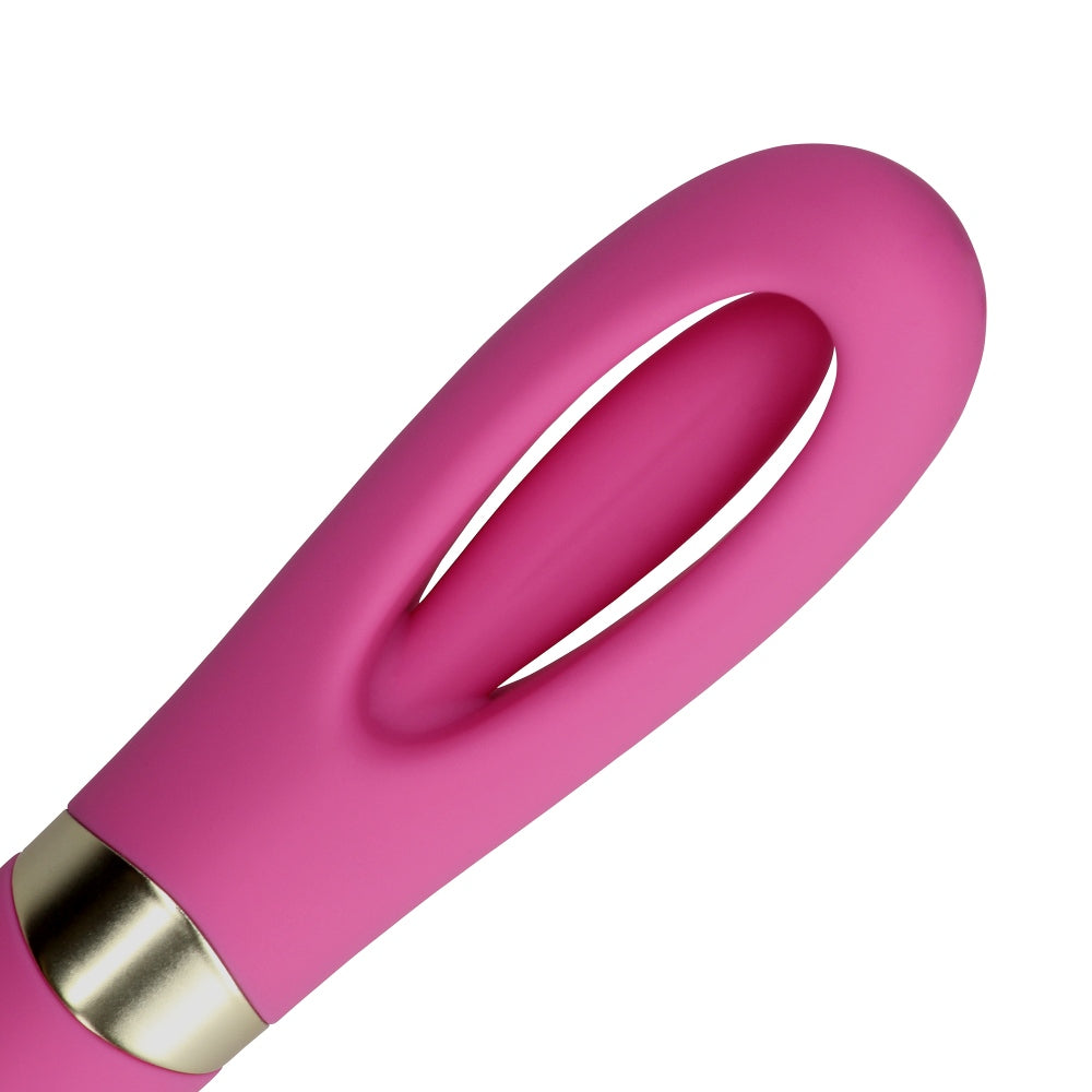 Vibrator Dublu Silentios Loveline Roz - stimulare punctul G, sistem de clapare - silentios 50 Db - reincarcabil, 10 Moduri Vibratii