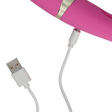 Vibrator Dublu Silentios Loveline Roz - stimulare punctul G, sistem de clapare - silentios 50 Db - reincarcabil, 10 Moduri Vibratii