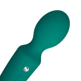 Vibrator Dublu Loveline Double-Sided Vibrating Wand - Verde, silicon moale - Stimulator punctul G si clitoris - 10 Moduri Vibratii - Silentios 50 Db, reincarcabil