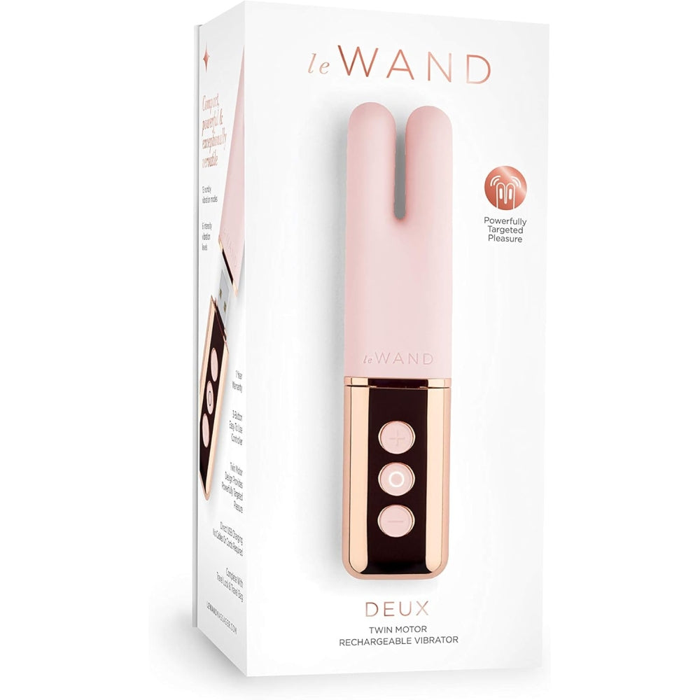 Vibrator Mini Le Wand Deux Reincarcabil, Vibrator Silicon pentru Stimulare Clitoris si Mameloane, 15 Moduri de Vibratie, 6 Niveluri Intensitate, USB si Rezistent la Apa