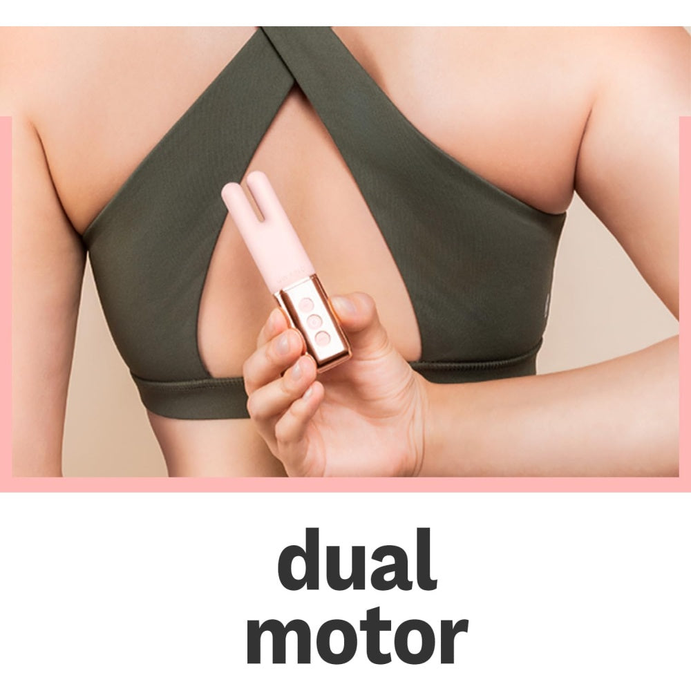 Vibrator Mini Le Wand Deux Reincarcabil, Vibrator Silicon pentru Stimulare Clitoris si Mameloane, 15 Moduri de Vibratie, 6 Niveluri Intensitate, USB si Rezistent la Apa